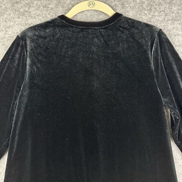 Lauren Ralph Lauren LRL Tunic Top Womens S Black Velvet Pullover Preppy Goth - Picture 8 of 12